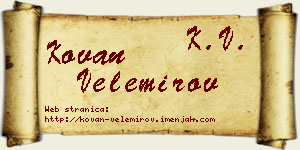 Kovan Velemirov vizit kartica